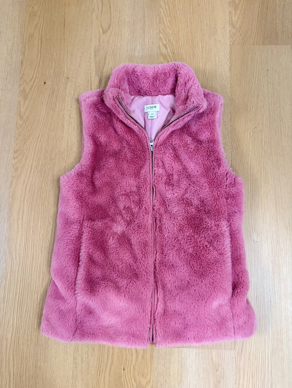Women’s J.Crew Faux Fur Vest Pink Size XXS